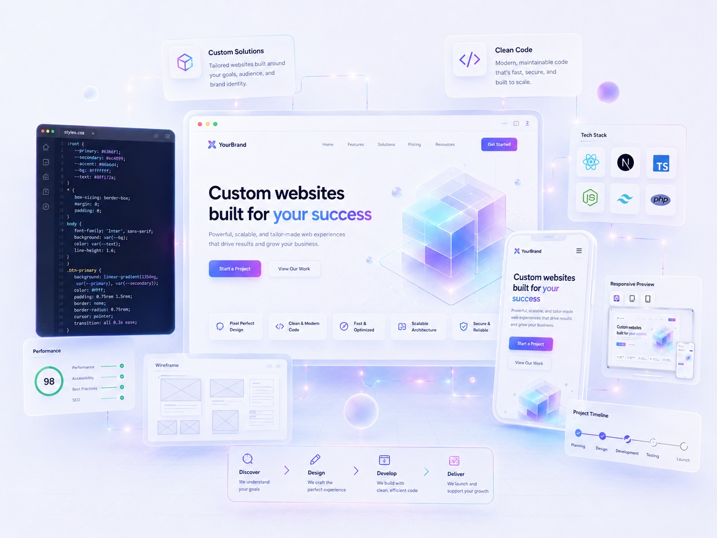 Custom responsive business website designed by S.E. Web Development